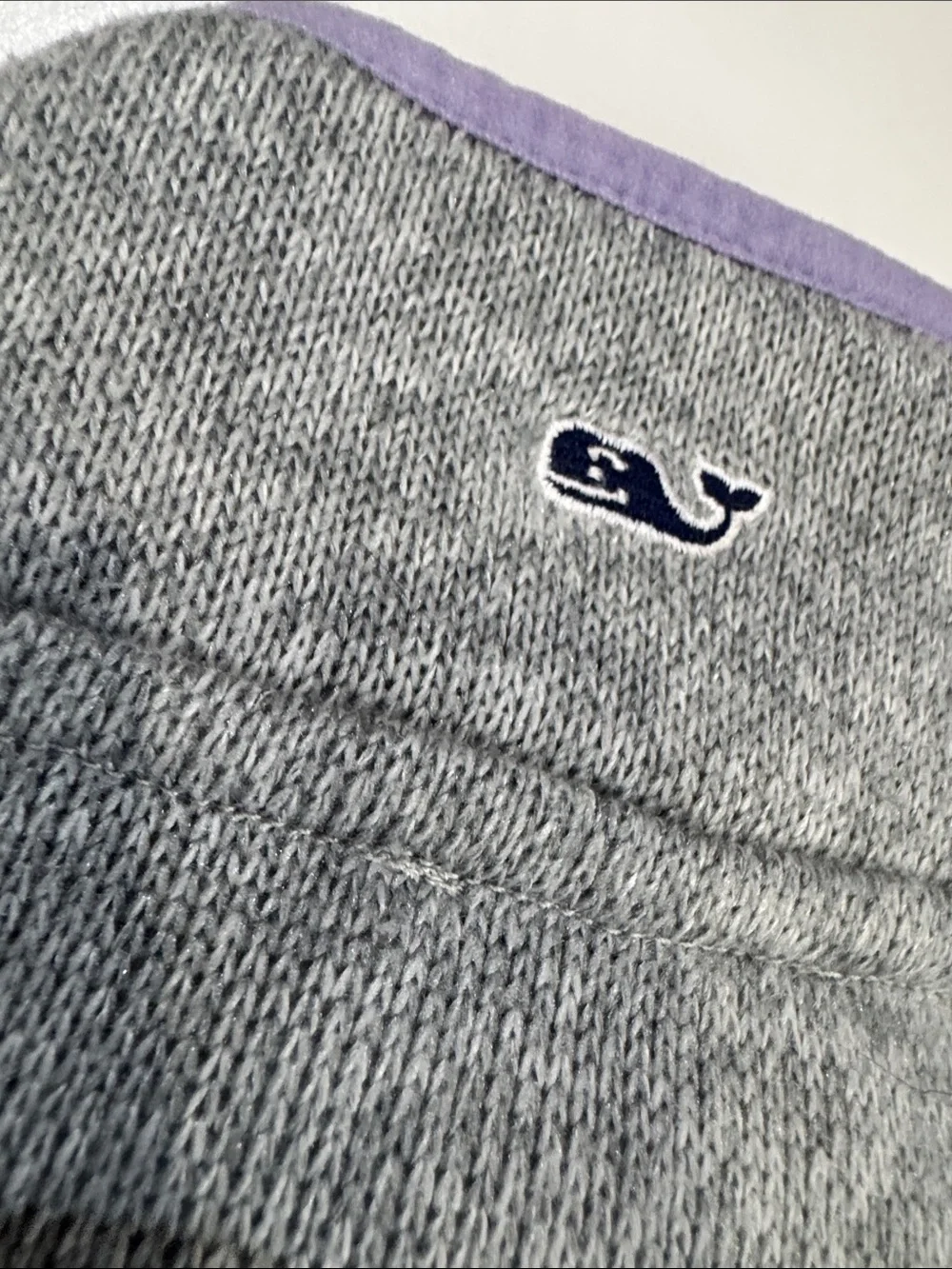 Vineyard Vines Girls' Gray Fleece Vest with Lavender Trim